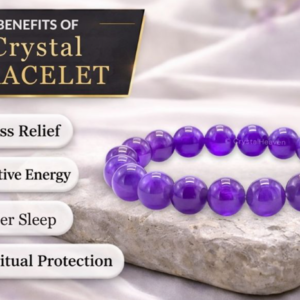 Amethyst Bracelet for Women Men with Healing Crystal | Gemstone Beaded Bracelet for Balance, Harmony & Positive Energy